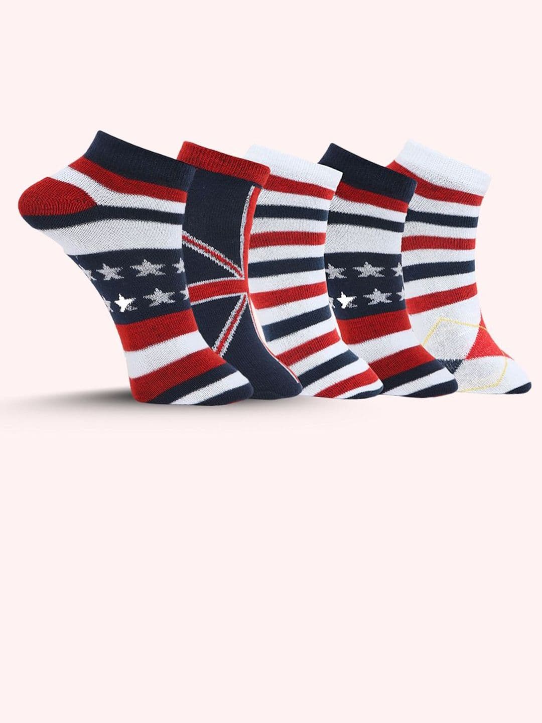 MJE Pack Of 5 Patterned Ankle Length Socks - view 1