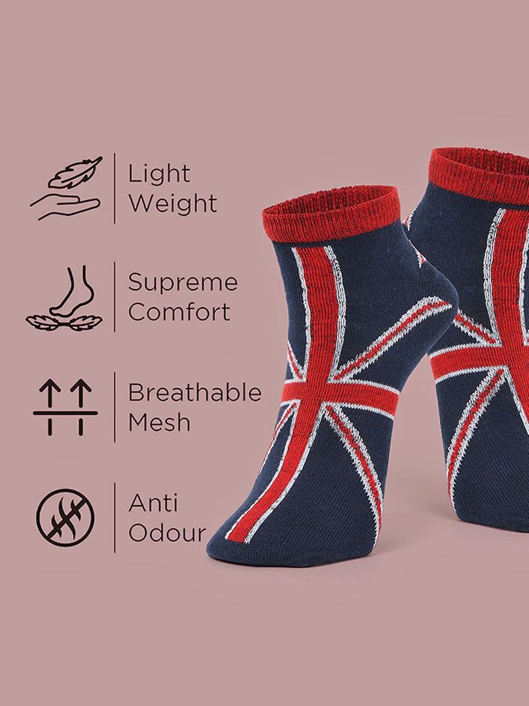 MJE Men Pack Of 5 Patterned Ankle Length Socks thumbnail 5