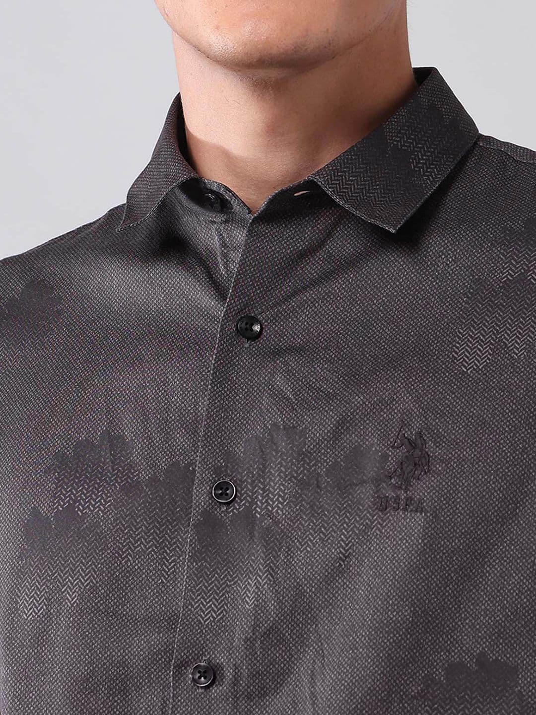 U.S. Polo Assn. Denim Co. Men Classic Fit Floral Printed Spread Collar Cotton Casual Shirt thumbnail 4