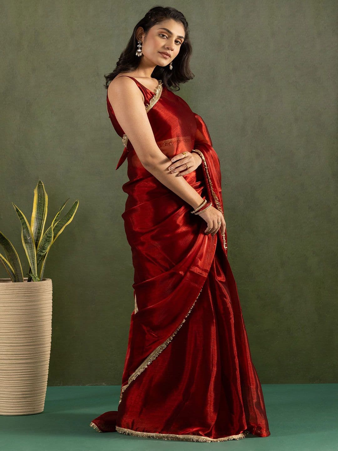 KAYOMMI Pure Chiffon Ready to Wear Saree thumbnail 6