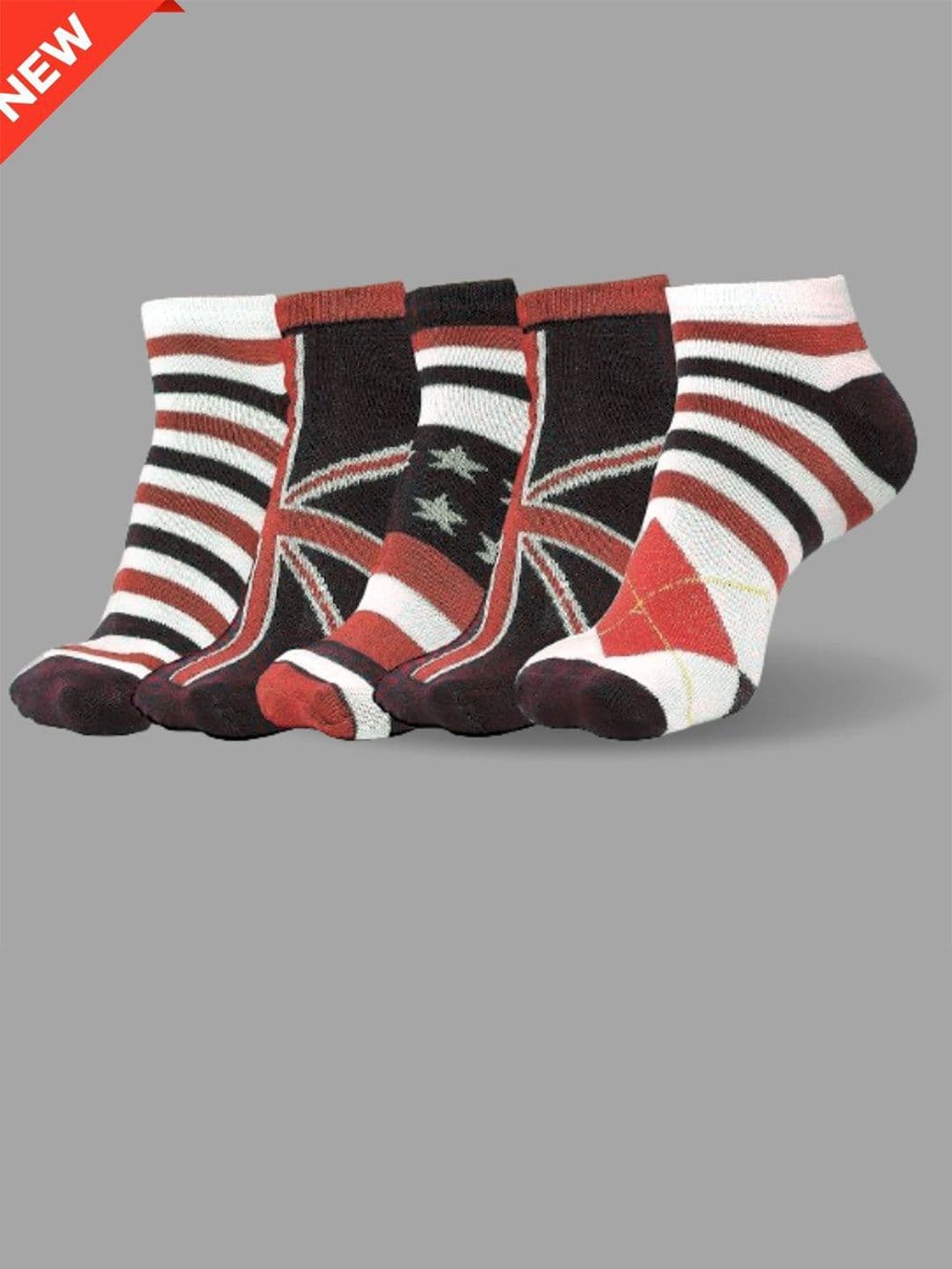 MJE Men Pack Of 5 Patterned Cotton Ankle Length Socks - view 1