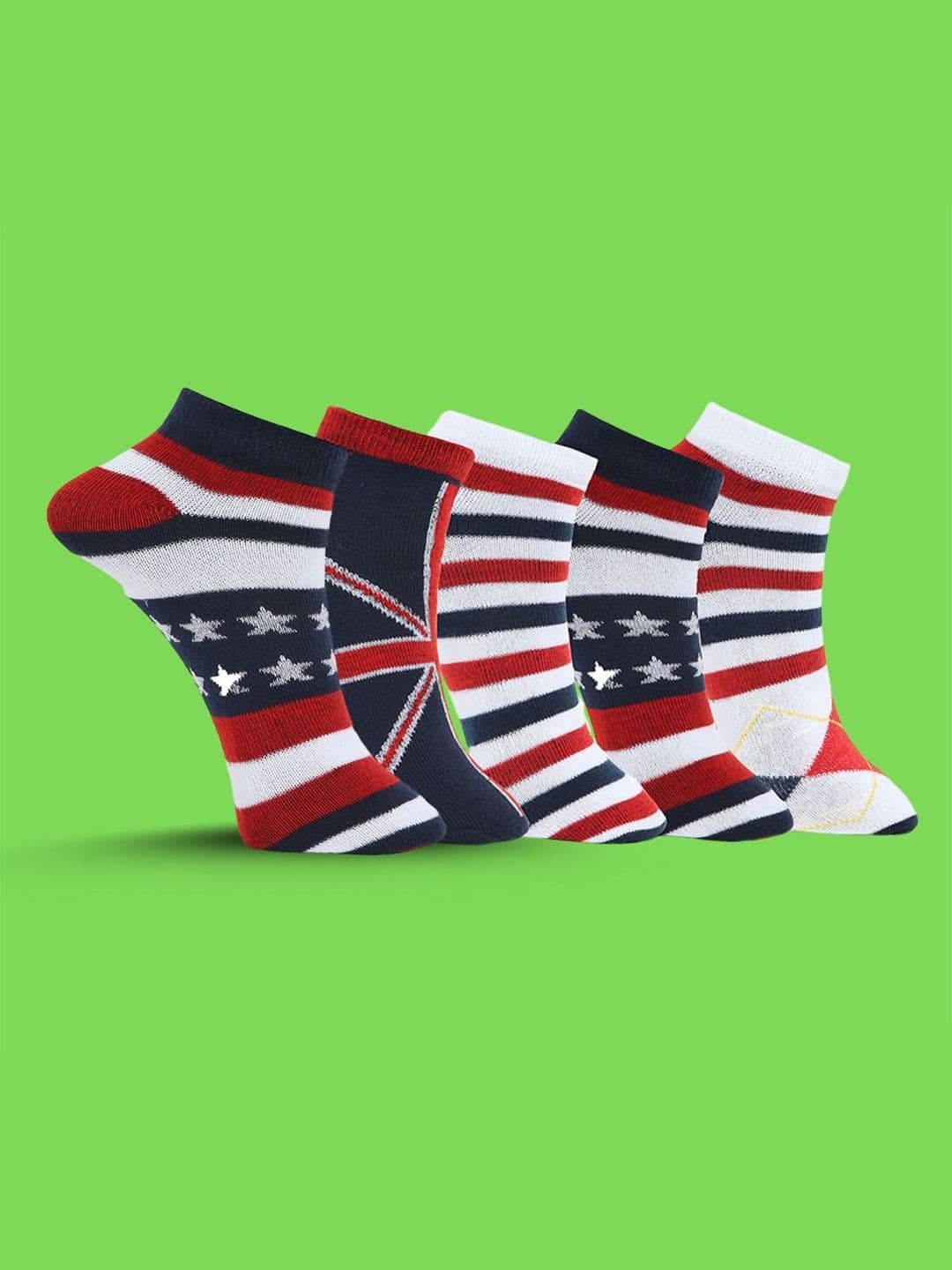 MJE Men Pack Of 5 Patterned Ankle Length Socks - view 1