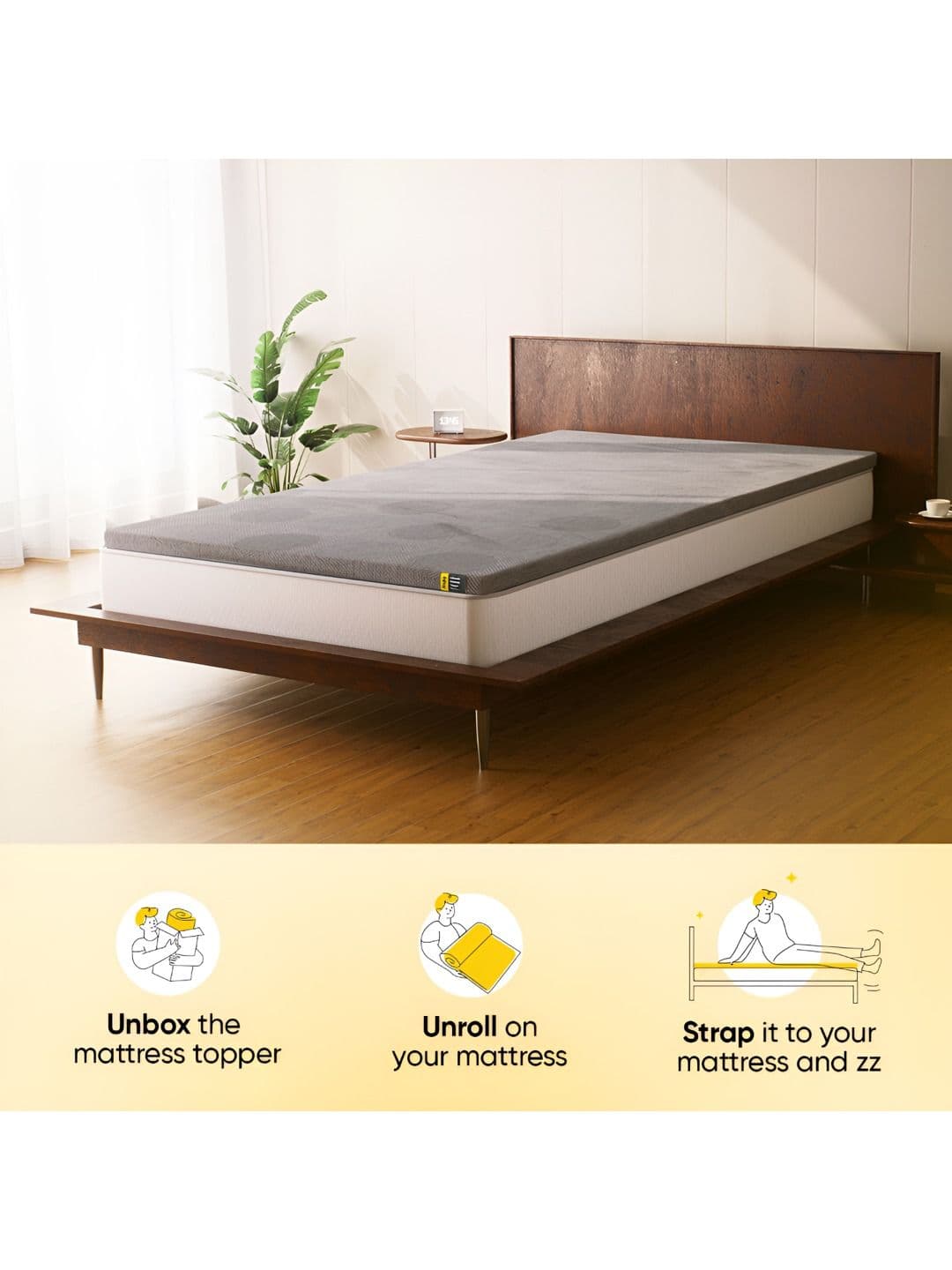 FRIDO Grey Soft Support Mattress Topper thumbnail 2