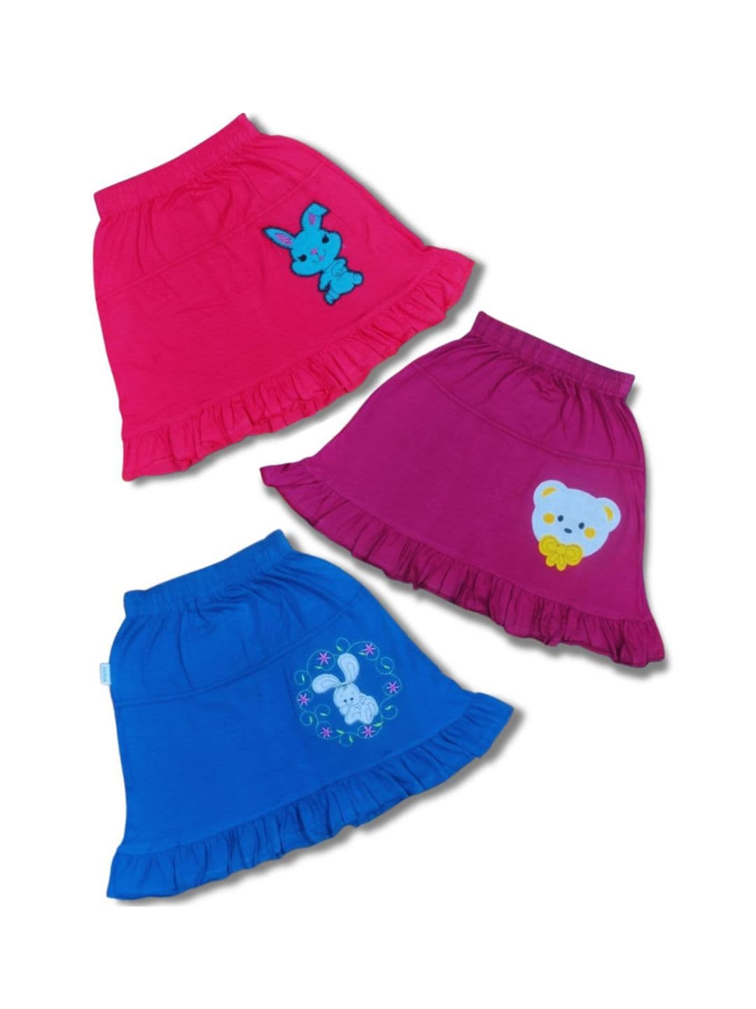 Seyor 3Pcs Infant Girls Self Design Pure Cotton Flared Maxi Skirt - view 1