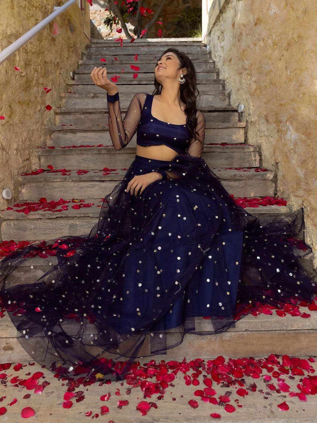 DEASHA INDIA Embroidered Ready to Wear Lehenga & Blouse With Dupatta - view 1