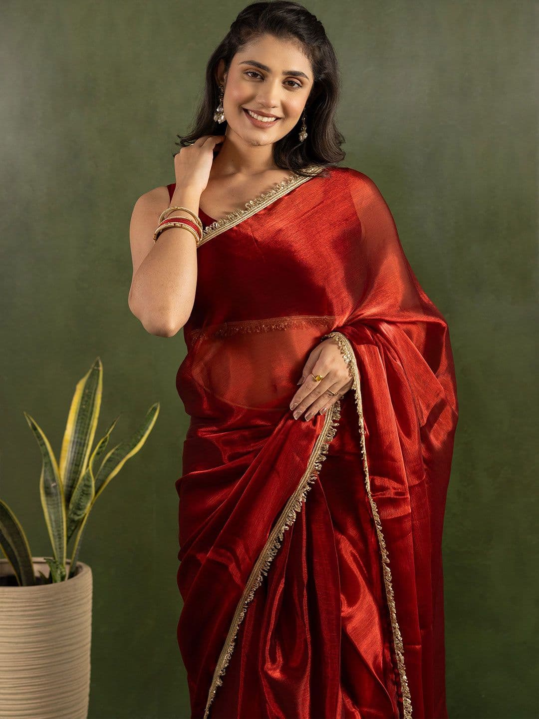 KAYOMMI Pure Chiffon Ready to Wear Saree thumbnail 4
