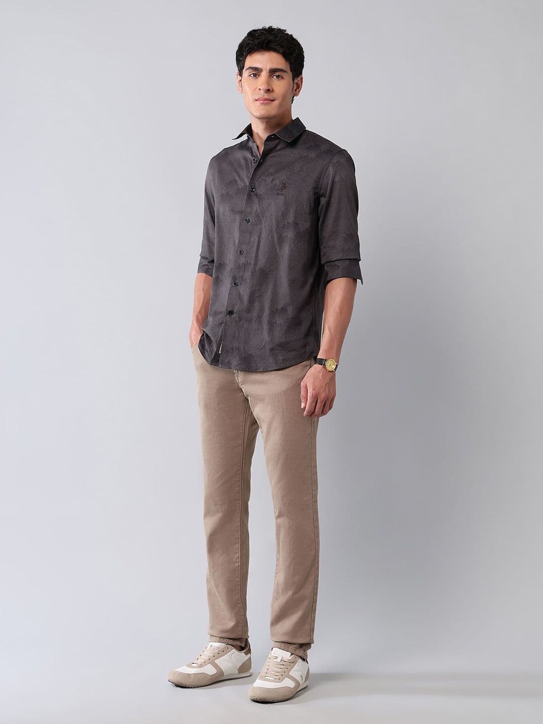 U.S. Polo Assn. Denim Co. Men Classic Fit Floral Printed Spread Collar Cotton Casual Shirt thumbnail 7