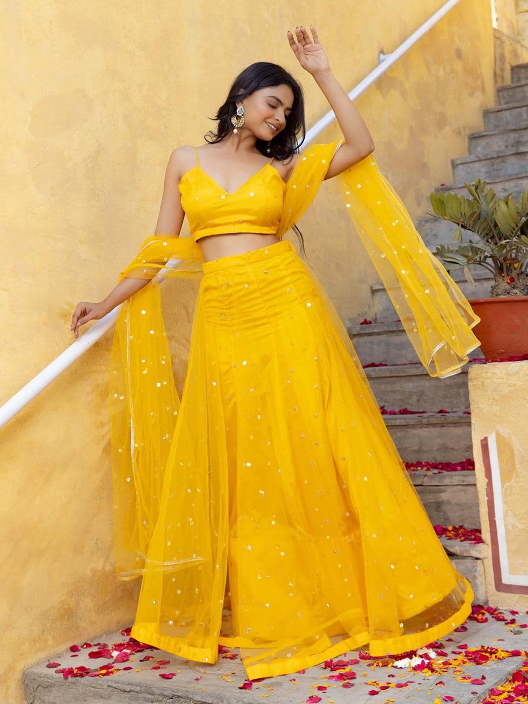 DEASHA INDIA Embroidered Ready to Wear Lehenga & Blouse With Dupatta thumbnail 3