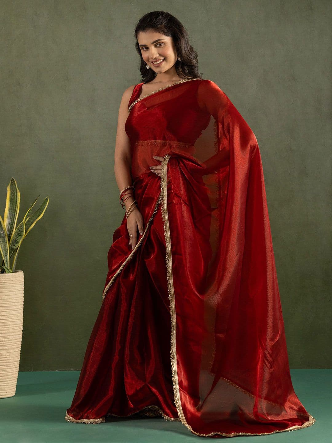 KAYOMMI Pure Chiffon Ready to Wear Saree thumbnail 2