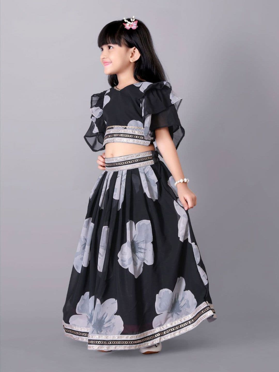 BAESD Girls Printed Ready to Wear Lehenga & thumbnail 2