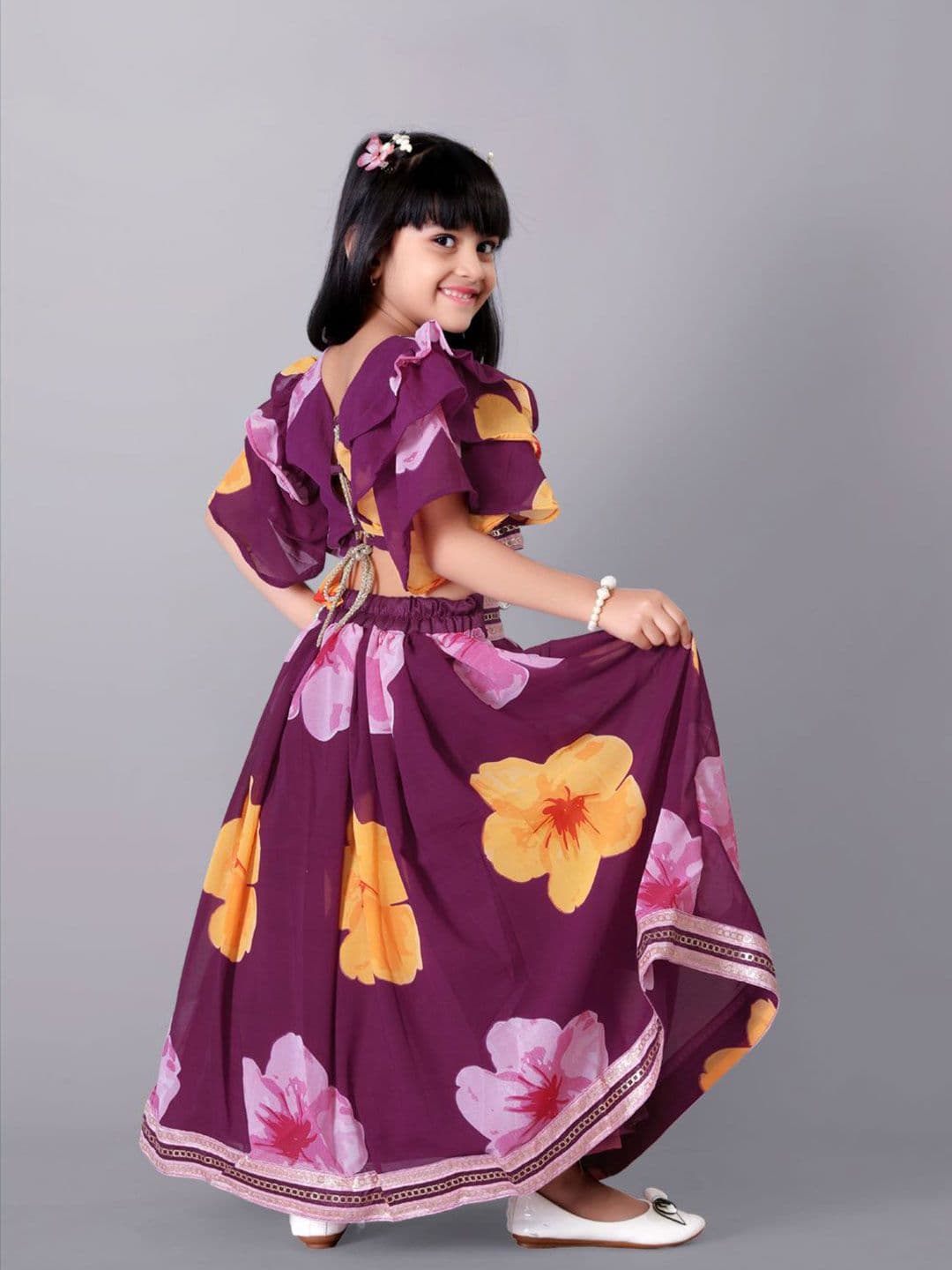 BAESD Girls Printed Ready to Wear Lehenga & thumbnail 2