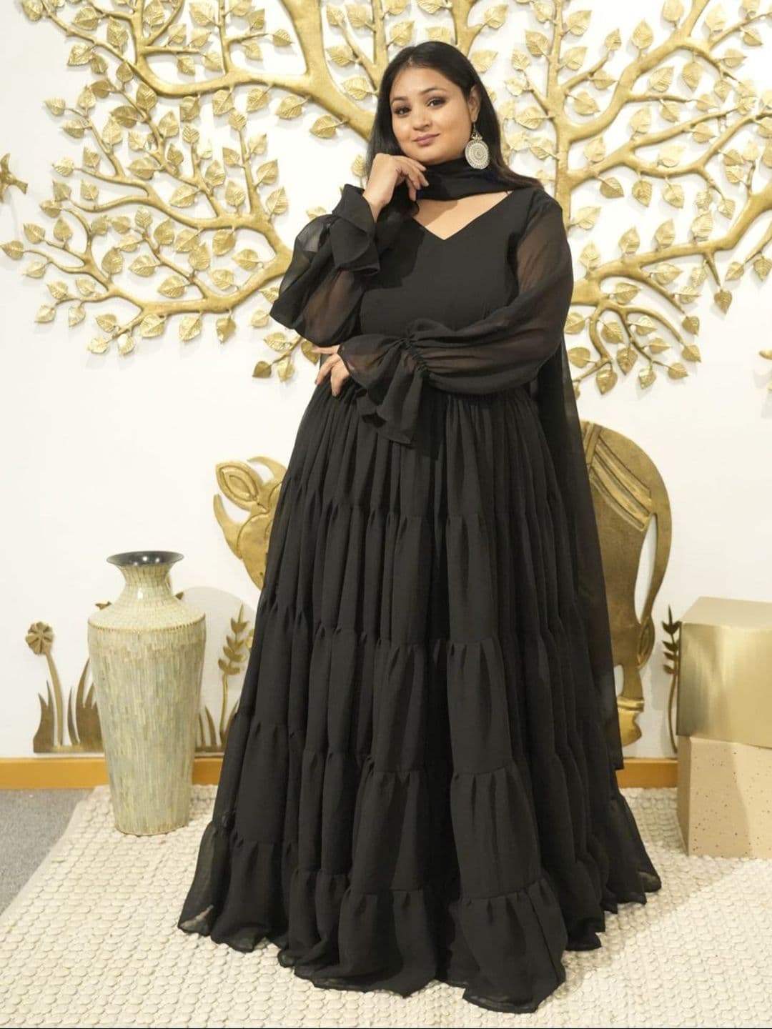 Swadeshi Shringaar Women Solid Lehenga & Blouse With Dupatta - view 1