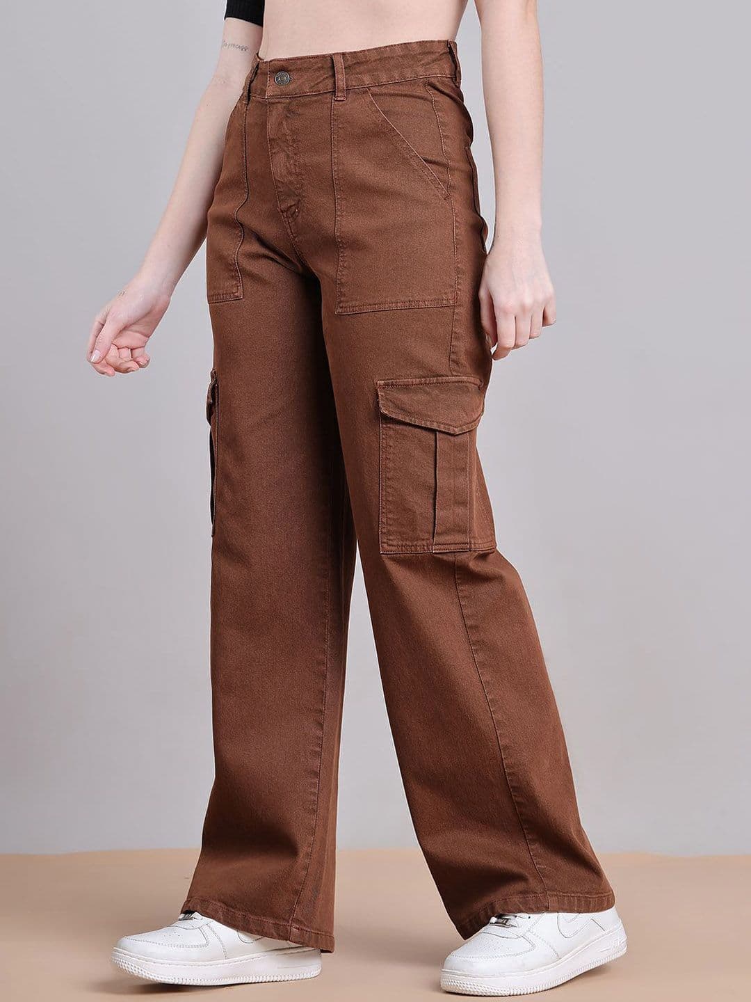 PUELLA Women Straight Fit High-Rise Cargo Jeans thumbnail 7