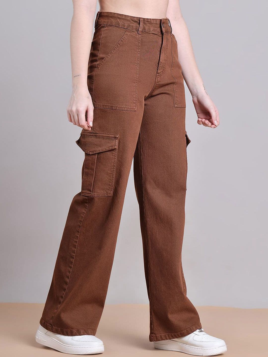 PUELLA Women Straight Fit High-Rise Cargo Jeans thumbnail 5