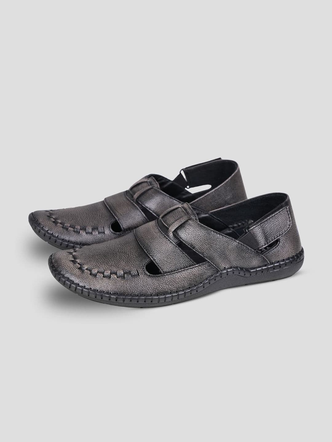 EZOK Men Leather Velcro Comfort Sandals thumbnail 2
