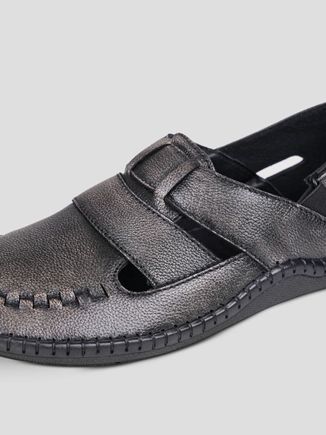EZOK Men Leather Velcro Comfort Sandals thumbnail 7