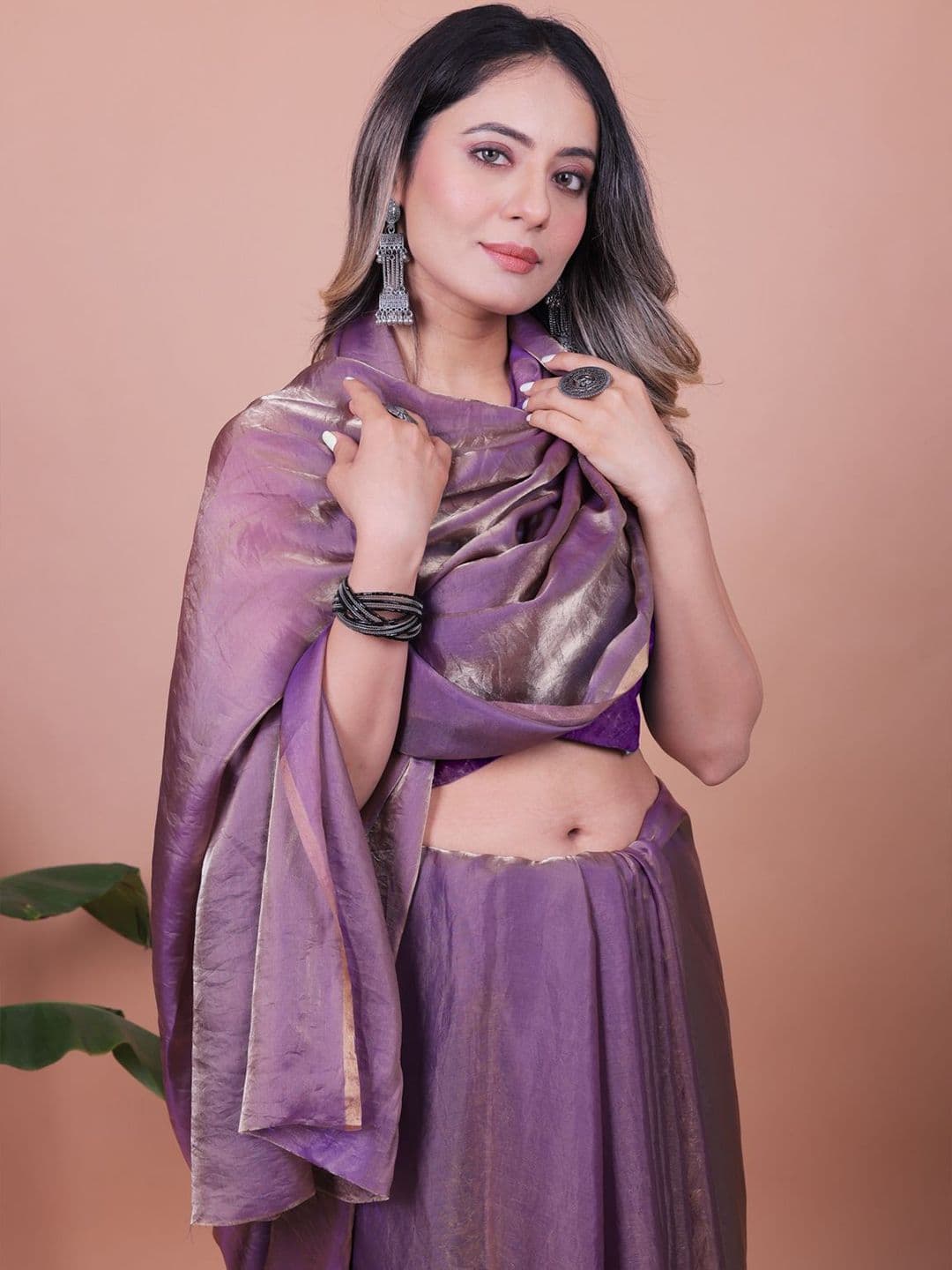 Anneca Satin Saree with Blouse Piece thumbnail 2