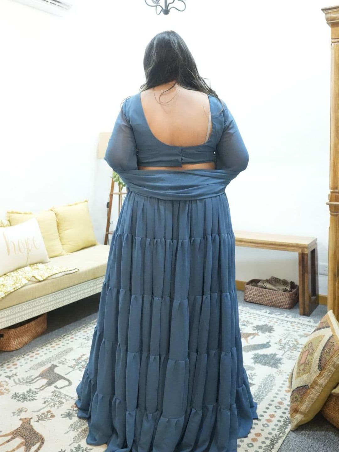 Swadeshi Shringaar Ready to Wear Lehenga & Blouse With Dupatta thumbnail 4