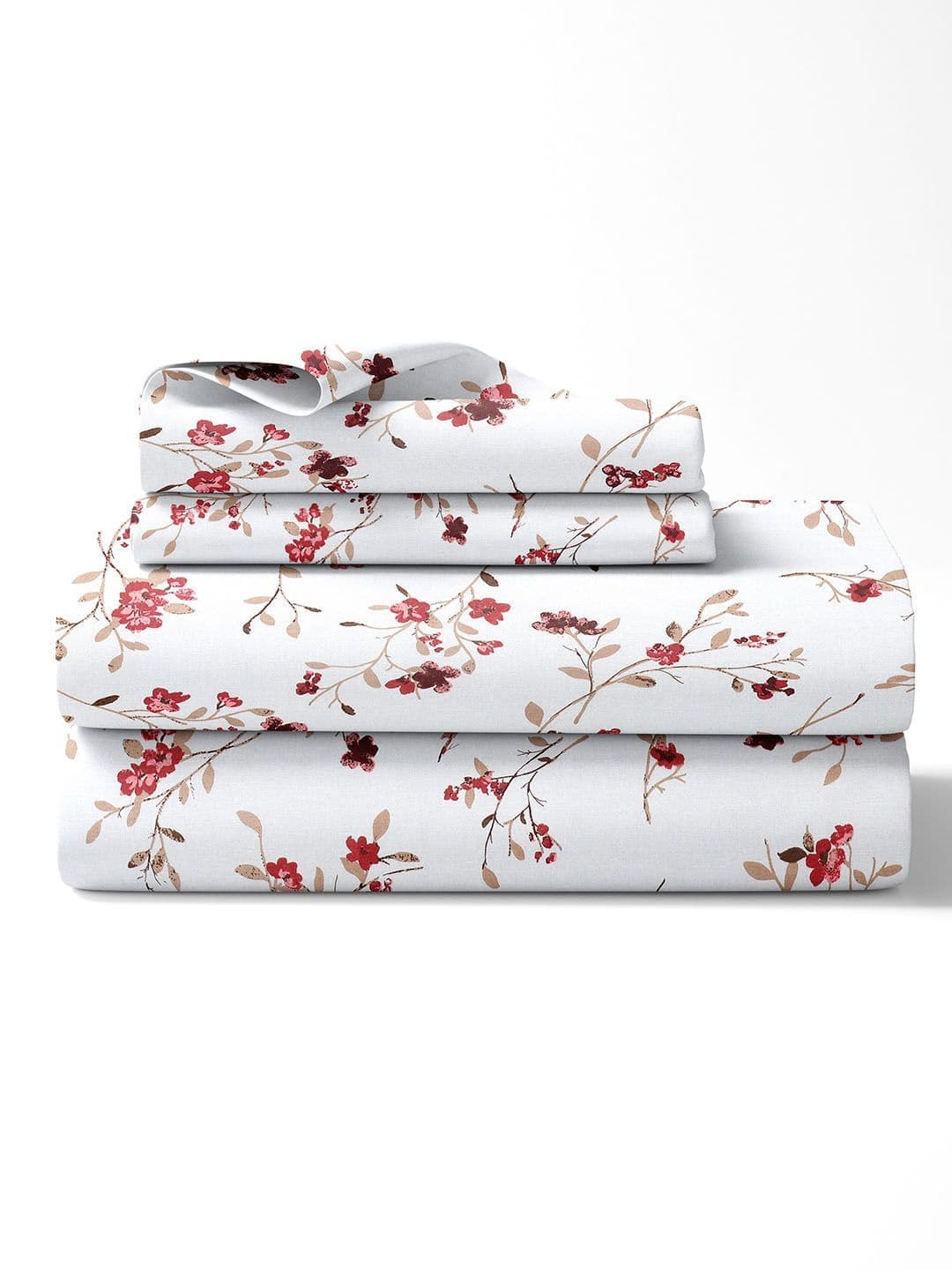 haus & kinder 144 TC Floral Printed Queen Bedsheet with 2 Pillow Covers thumbnail 2