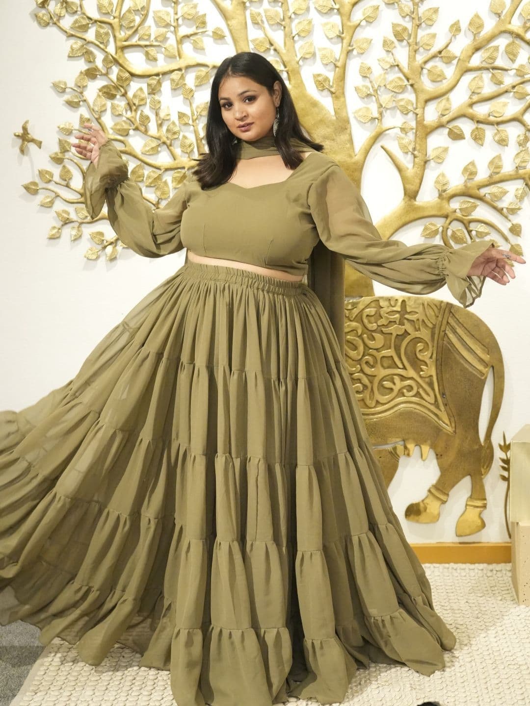 Swadeshi Shringaar Women Lehenga & Blouse With Dupatta thumbnail 4