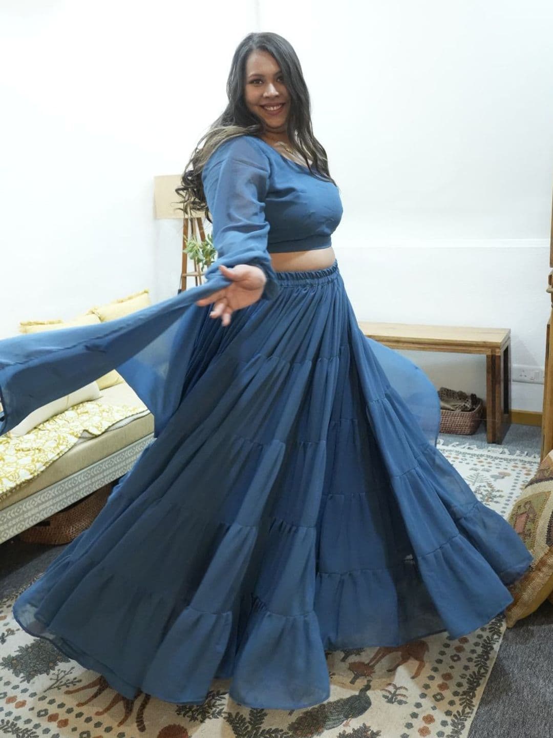 Swadeshi Shringaar Ready to Wear Lehenga & Blouse With Dupatta thumbnail 6