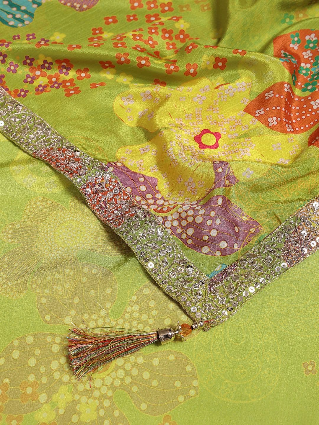 Soch Floral Embroidered Sequinned Ready to Wear Chinon Lehenga & Blouse With Dupatta thumbnail 6