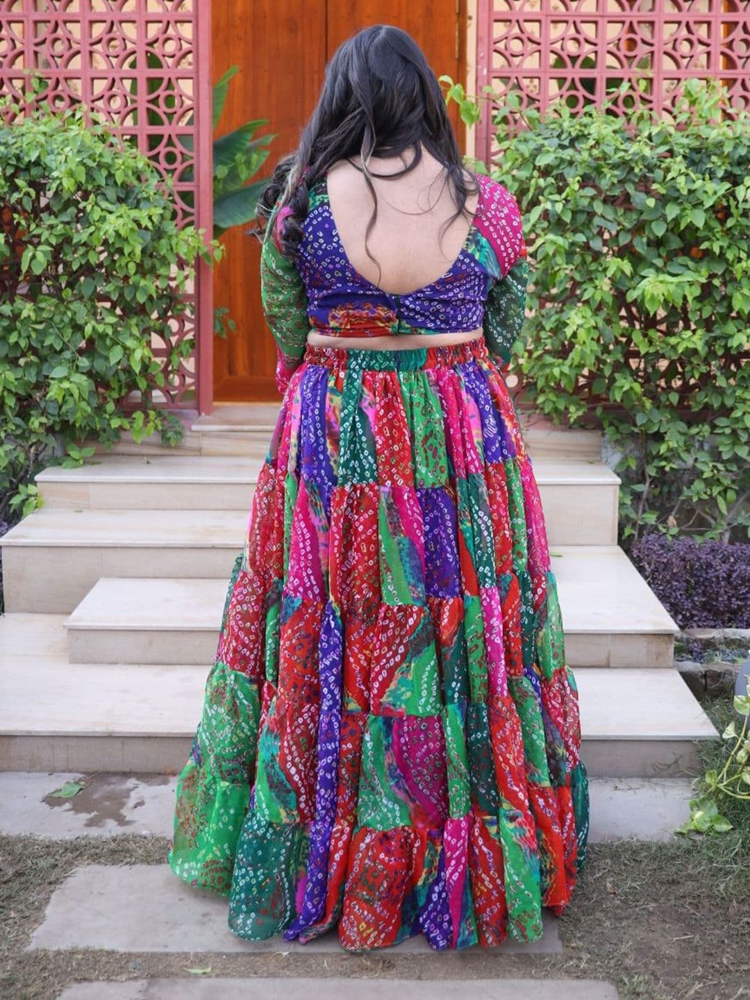 Swadeshi Shringaar Printed Ready to Wear Lehenga & Blouse With Dupatta thumbnail 5