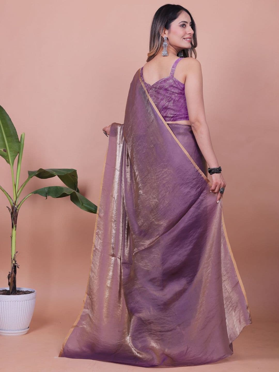 Anneca Satin Saree with Blouse Piece thumbnail 6