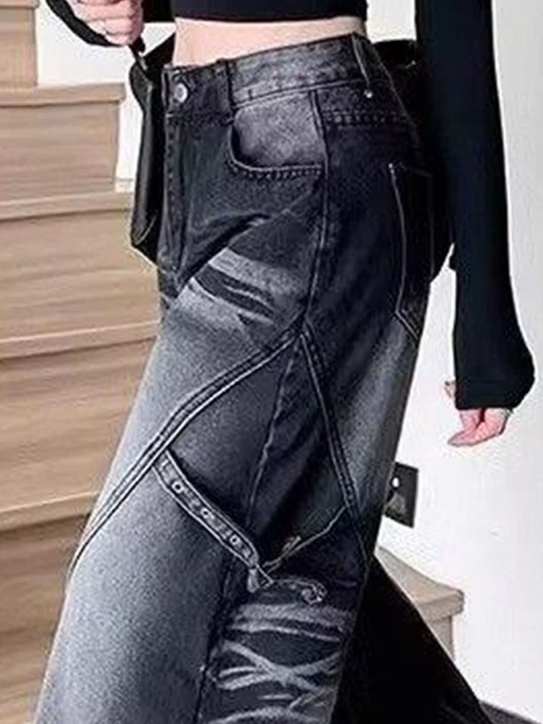StyleCast x Revolte Women Baggy Fit Mid-Rise Light Fade Jeans thumbnail 2