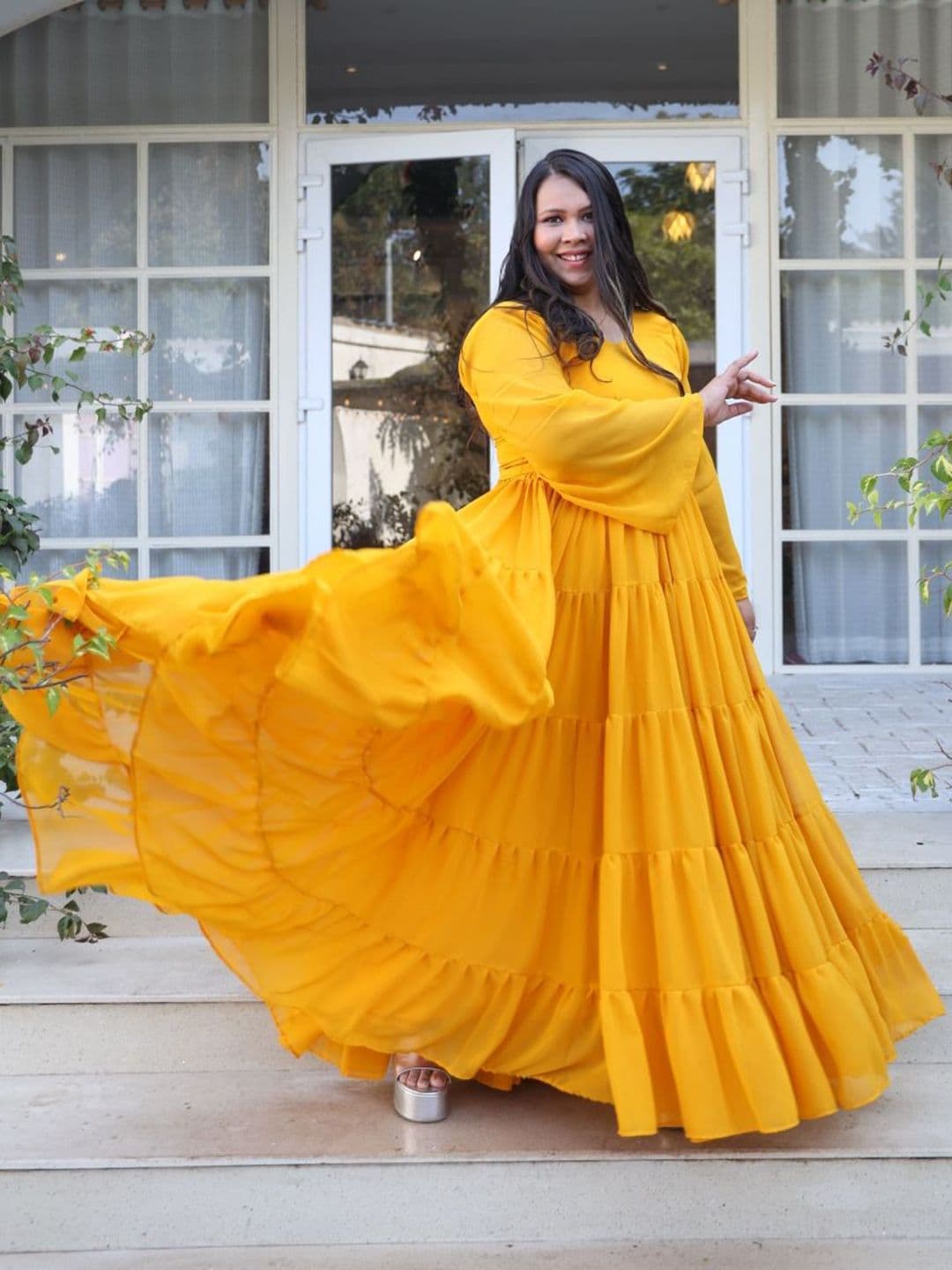 Swadeshi Shringaar Women Sunshine Georgette Lehenga Set - view 1