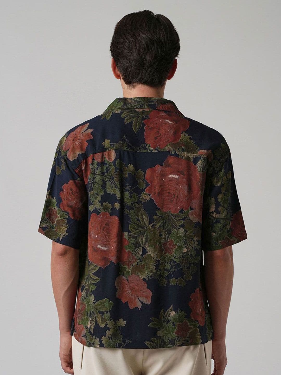 Banana Club Floral Printed Cuban Collar Feather Shirt thumbnail 4