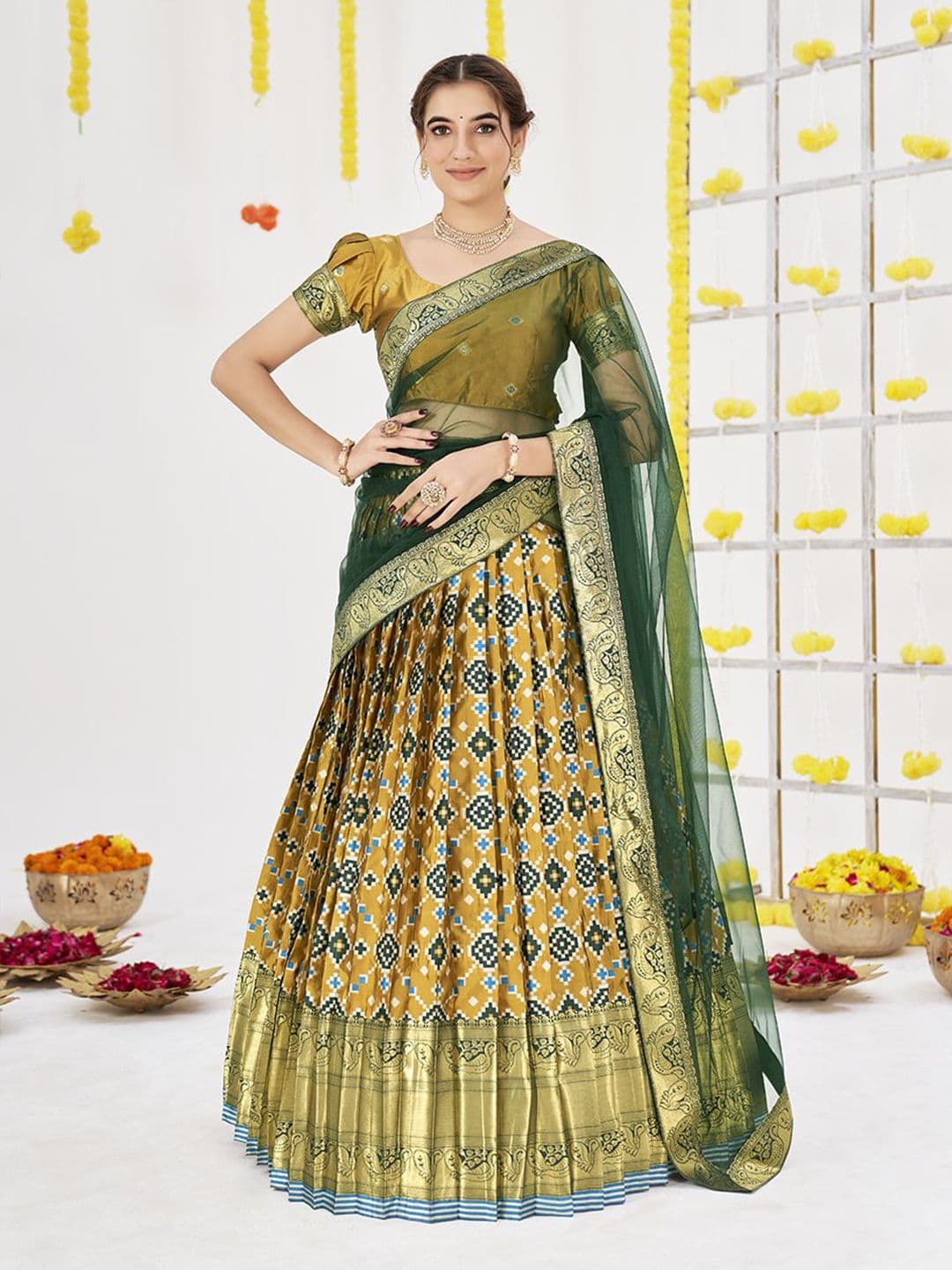 SHOPGARB Women Semi-Stitched Lehenga & Unstitched Blouse With Dupatta - view 1