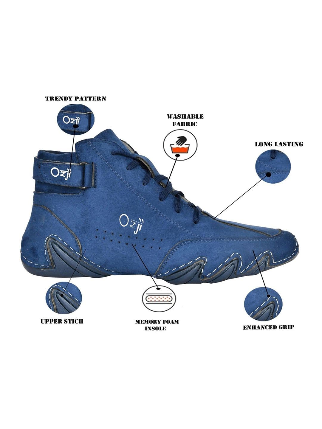 OZJI Enthusiasts Men High-Top Basketball Non-Marking Shoes thumbnail 3