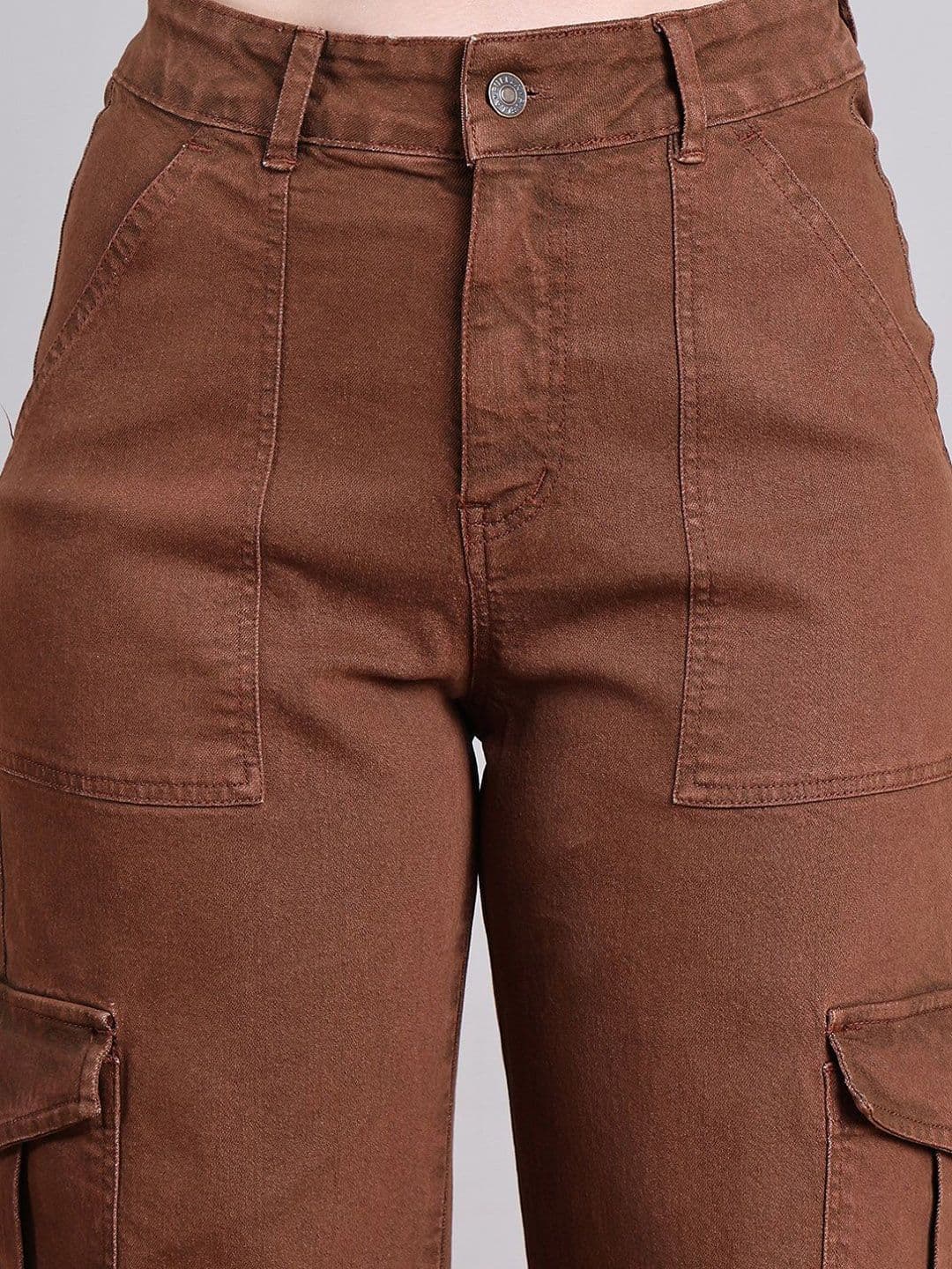 PUELLA Women Straight Fit High-Rise Cargo Jeans thumbnail 4