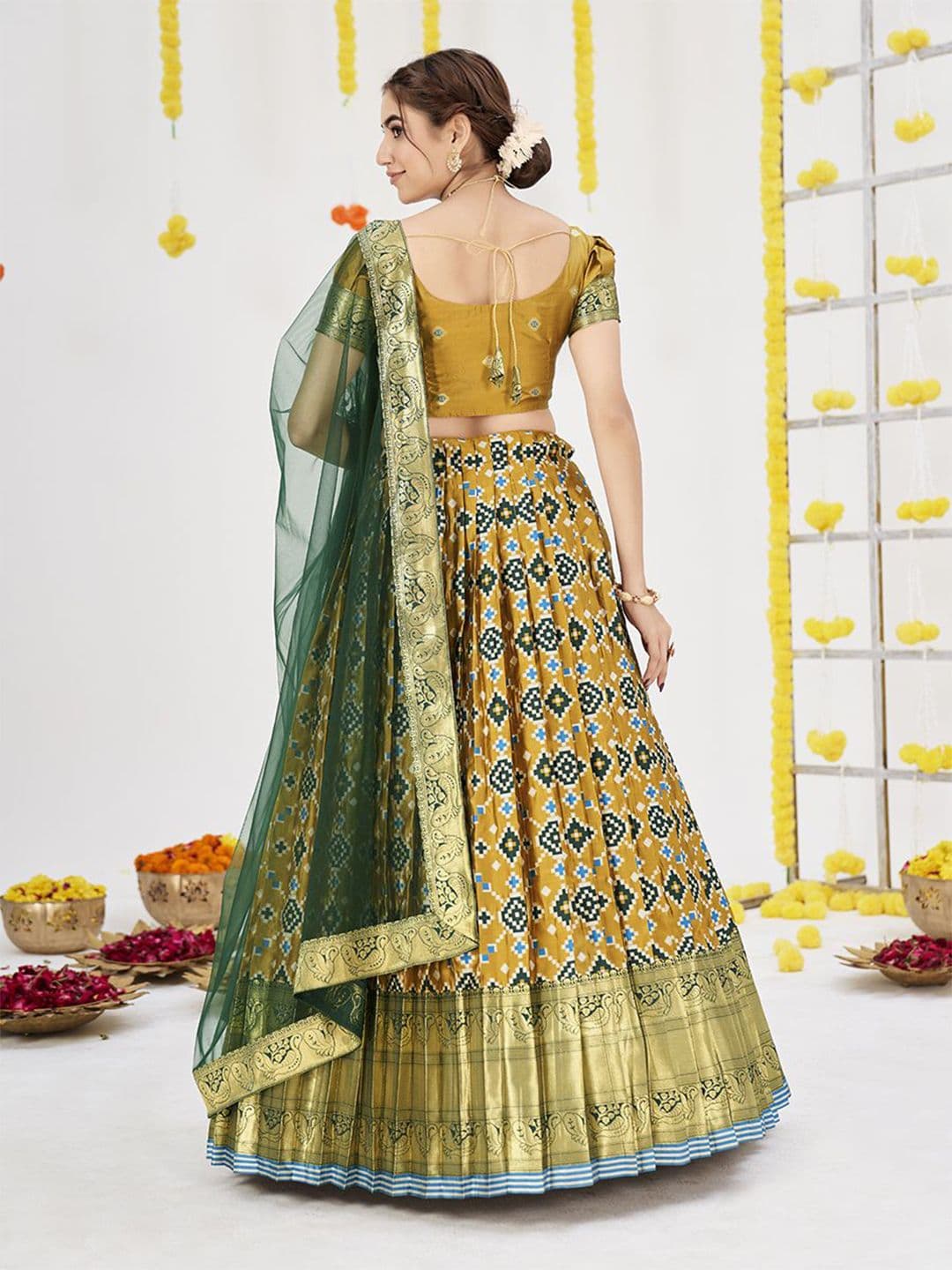 SHOPGARB Women Semi-Stitched Lehenga & Unstitched Blouse With Dupatta thumbnail 2