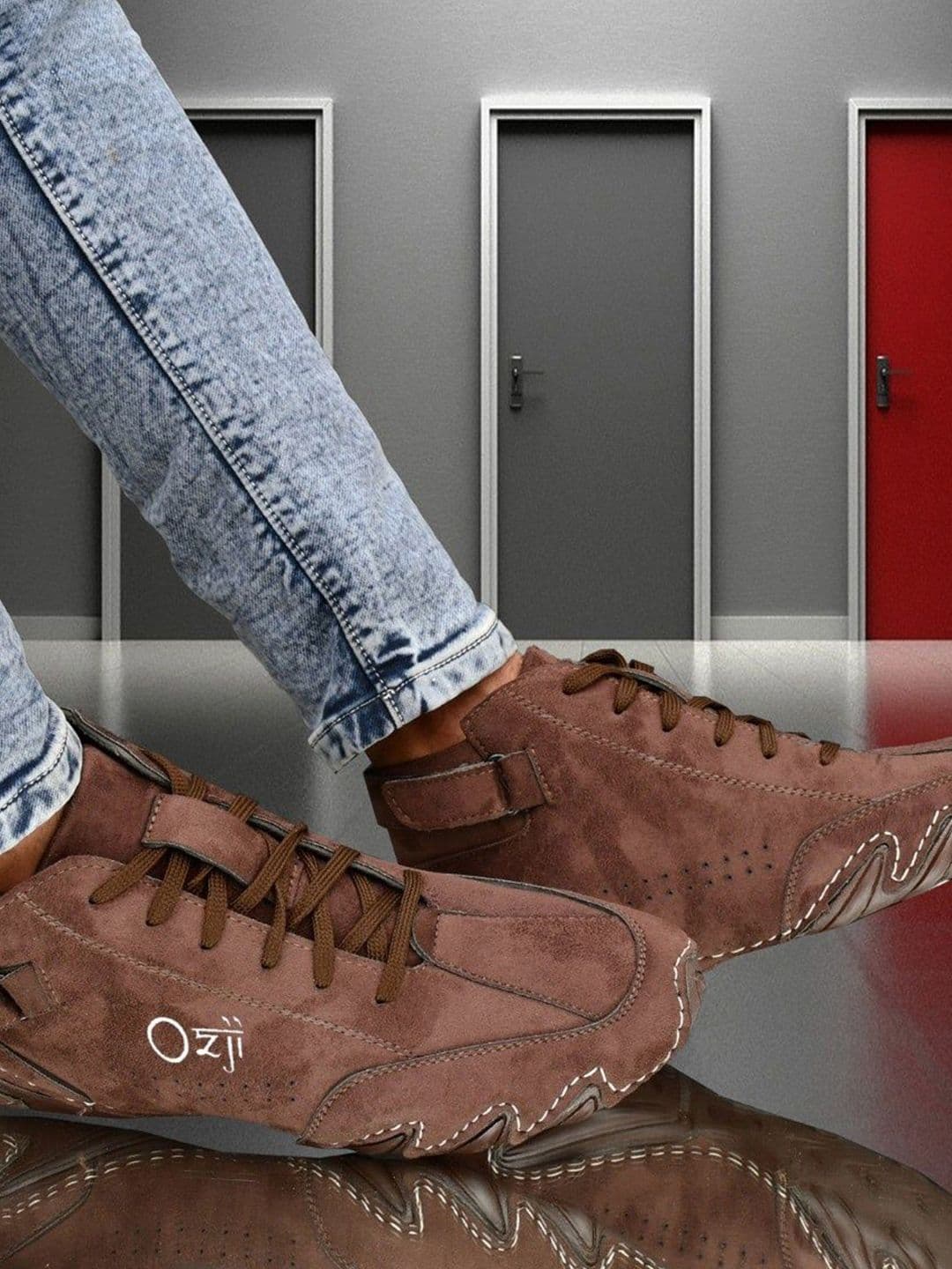 OZJI Men Basketball High-Top Lace-Ups Non-Marking Shoes thumbnail 5