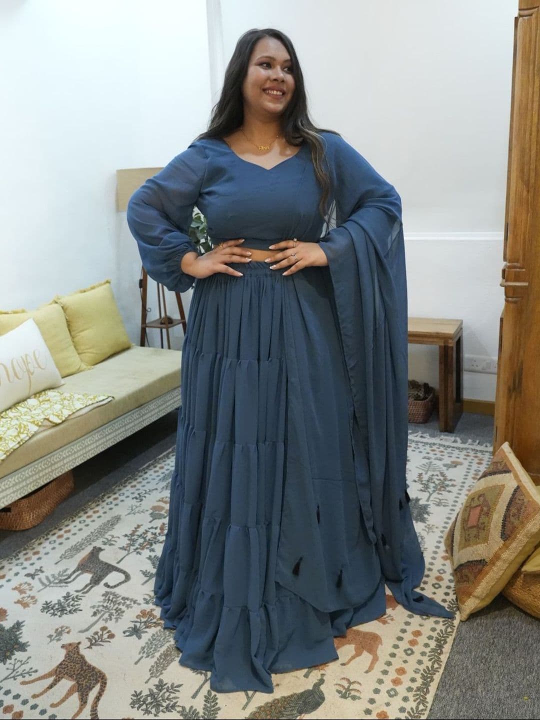 Swadeshi Shringaar Ready to Wear Lehenga & Blouse With Dupatta - view 1