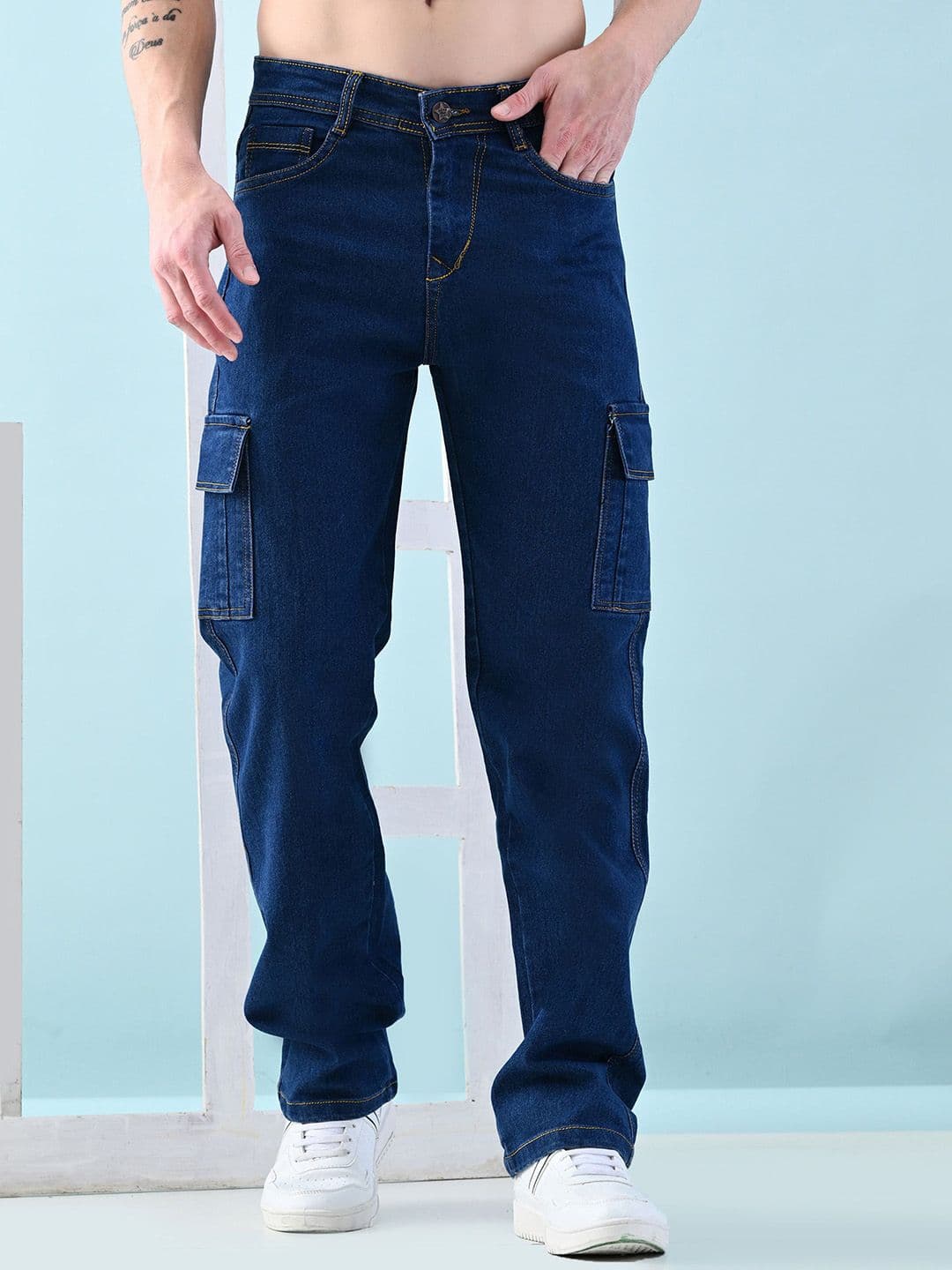 SZN Men Classic Jogger Mid-Rise Low Distress Jeans - view 1