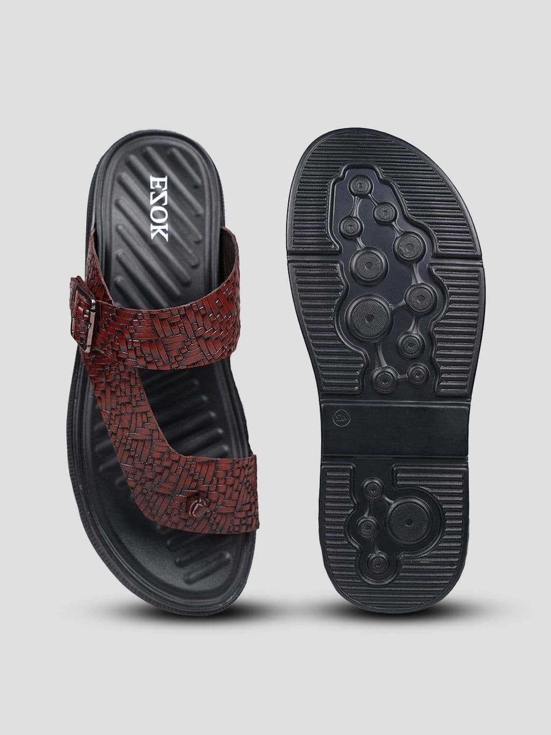 EZOK Men Leather Buckle Comfort Sandals thumbnail 7