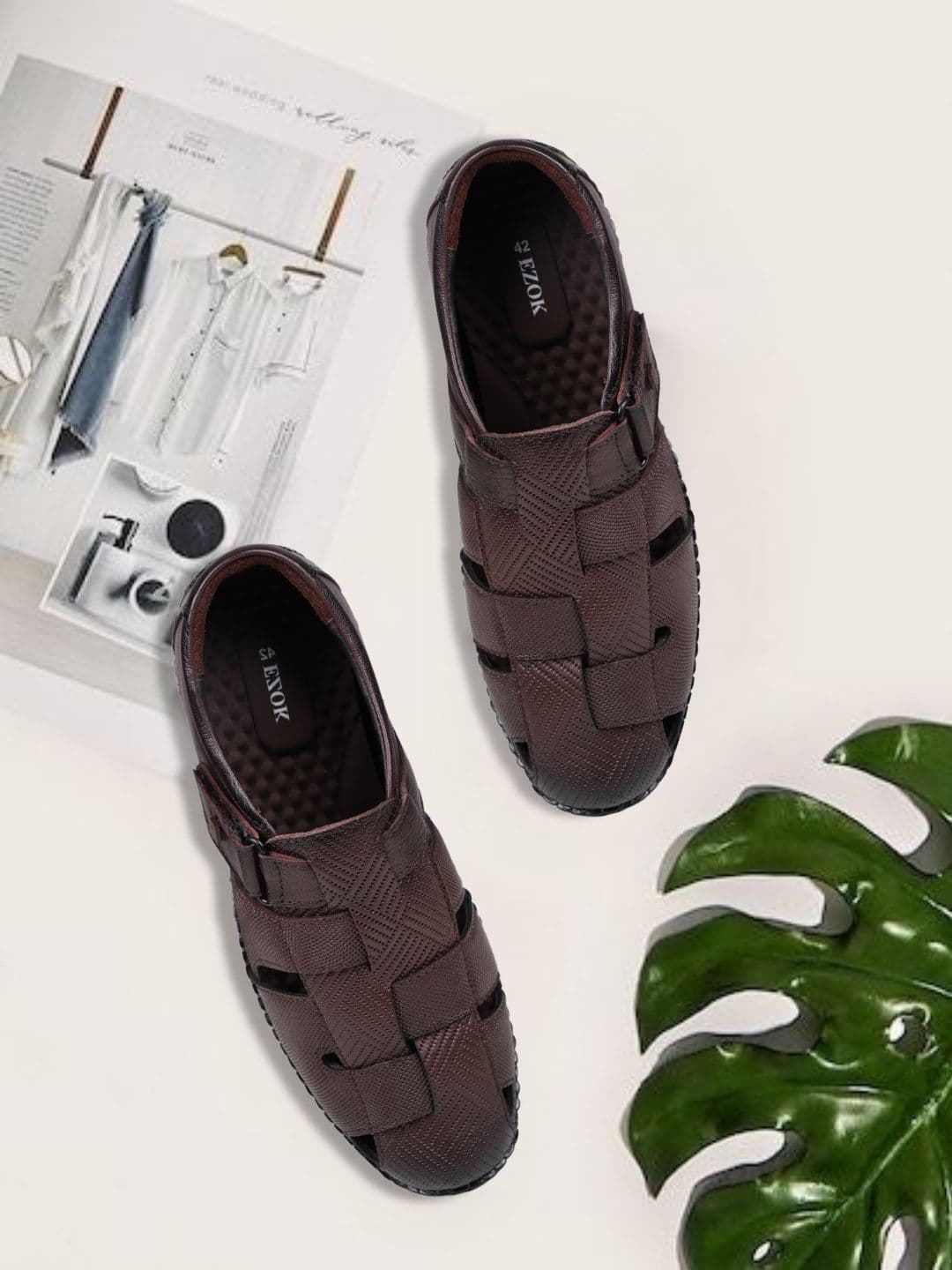 EZOK Men Leather Fisherman Sandals - view 1
