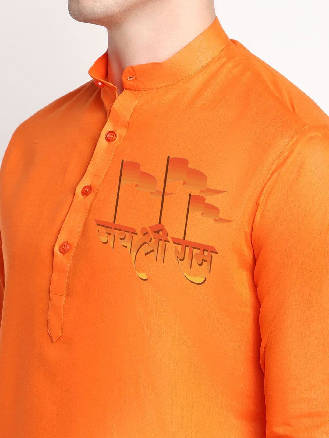 PulseIQ Band Collar Cotton Straight Kurta thumbnail 2
