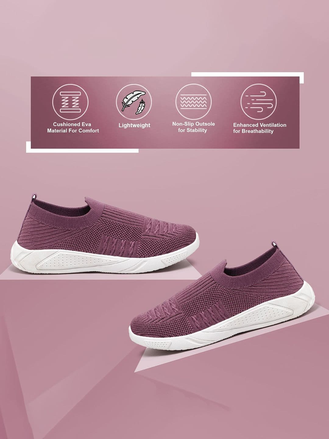 FLIPJONES Women Mesh Flyknit Running Non-Marking Shoes thumbnail 4