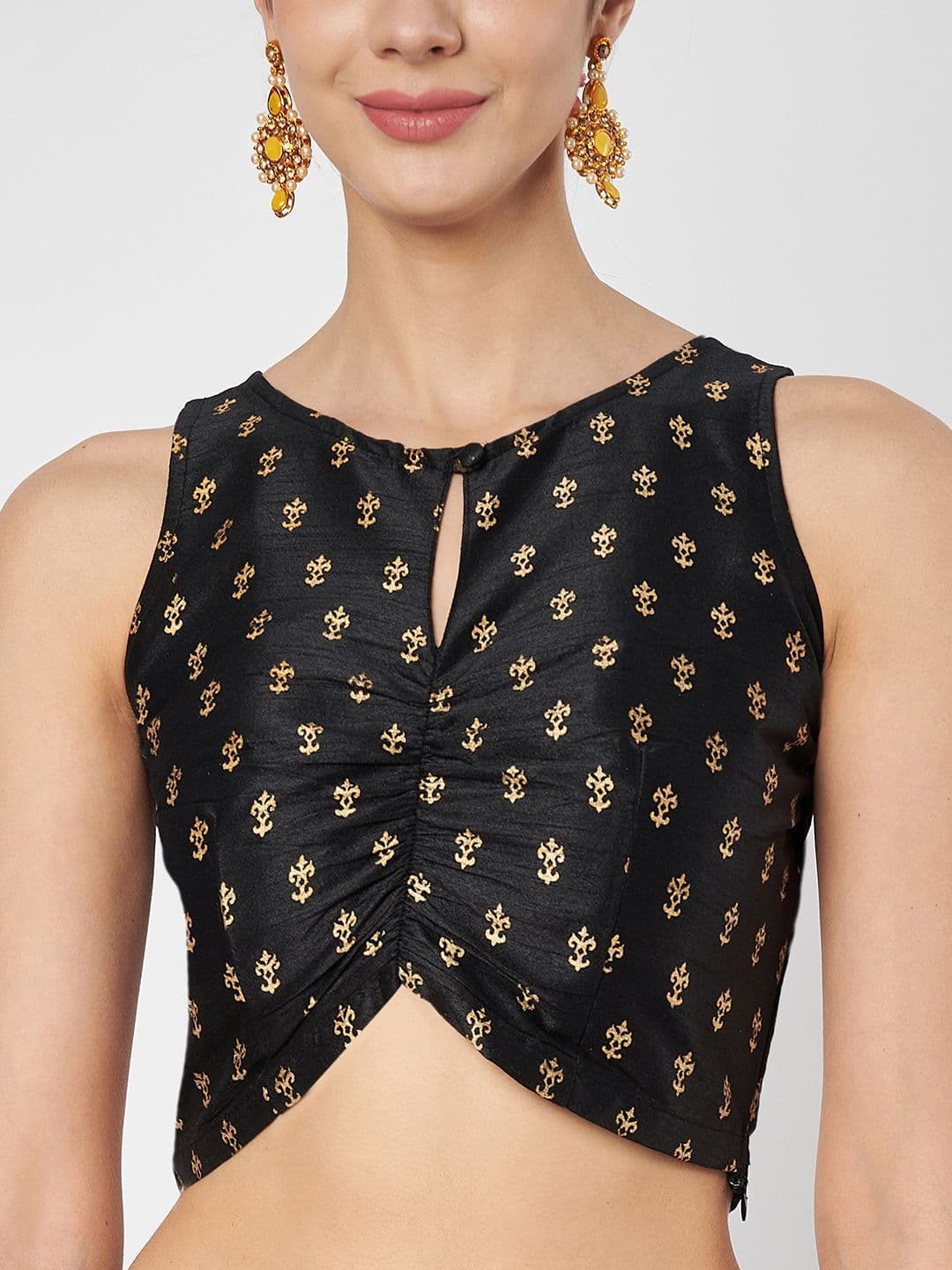 studio rasa Women Printed Block Printed Lehenga & Blouse With Dupatta thumbnail 3