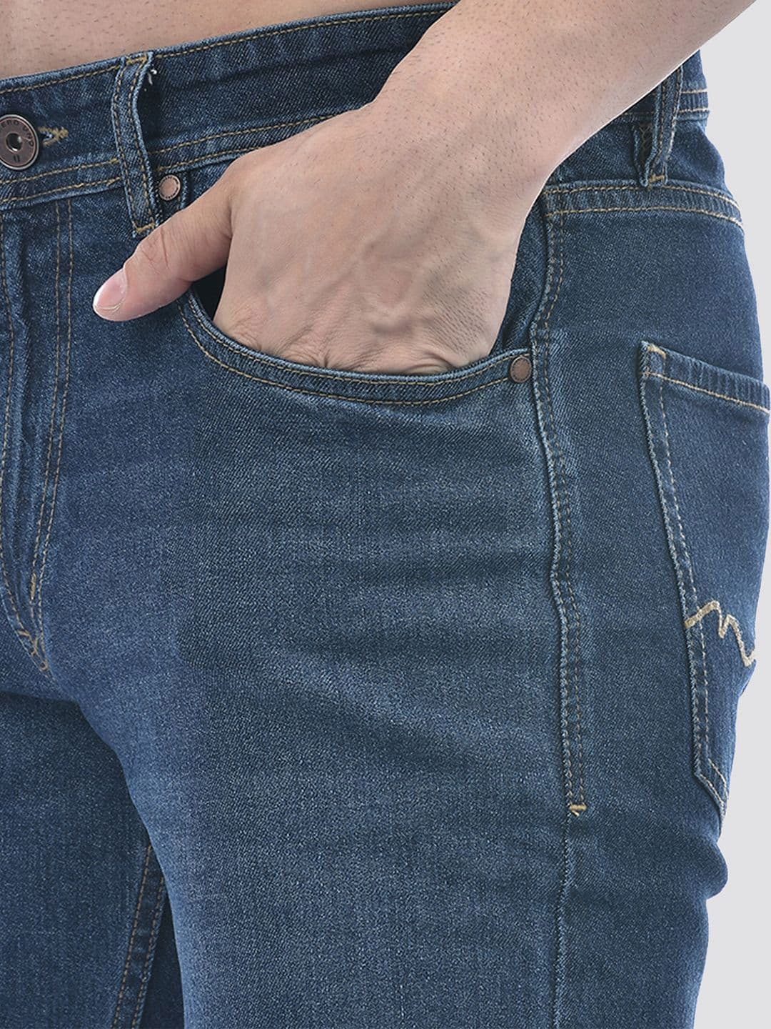 Numero Uno Men Regular Fit Mid-Rise Light Fade Stretchable Jeans thumbnail 3