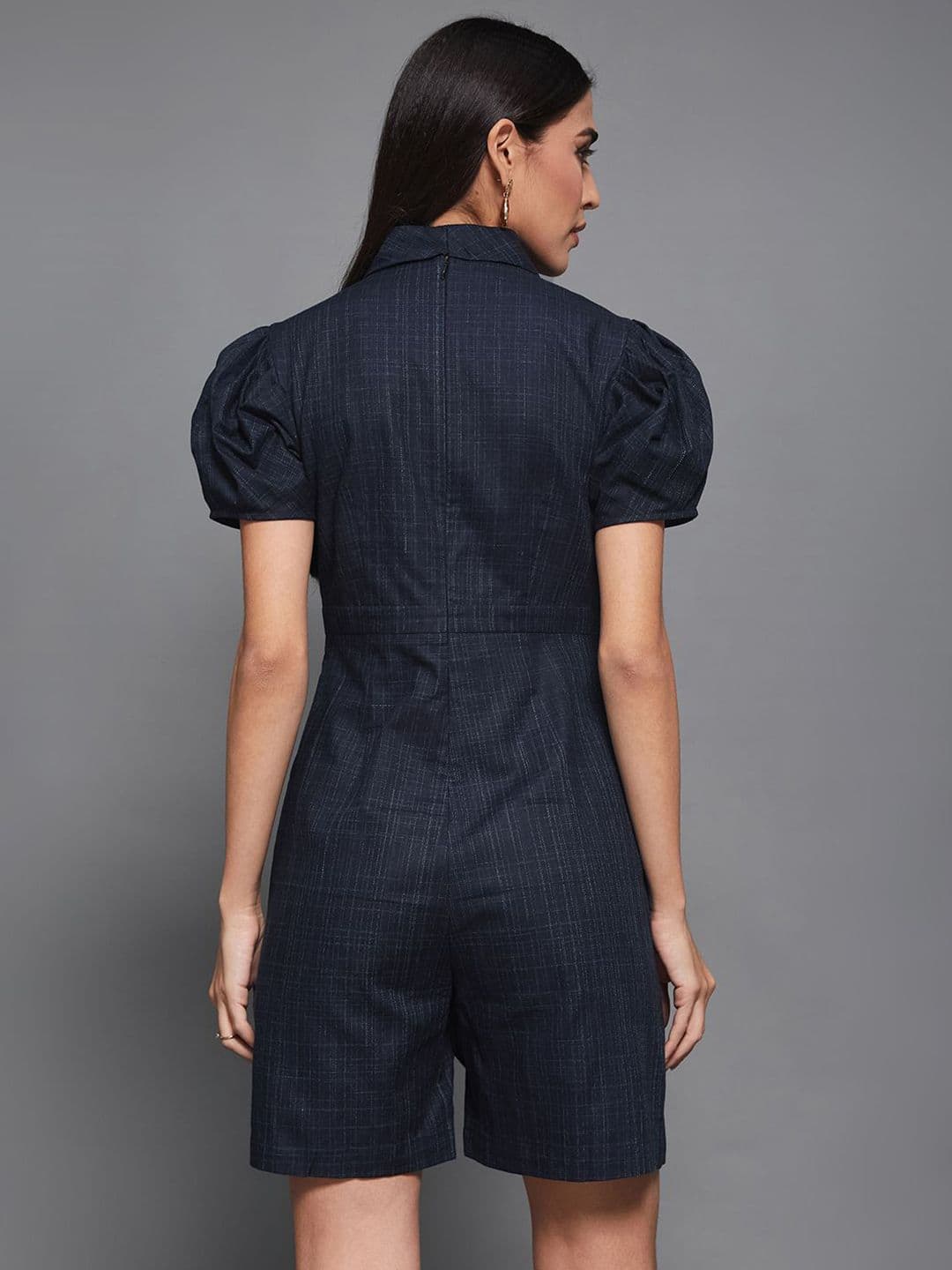 Miss Chase Women Cotton Self Design Jumpsuit thumbnail 2