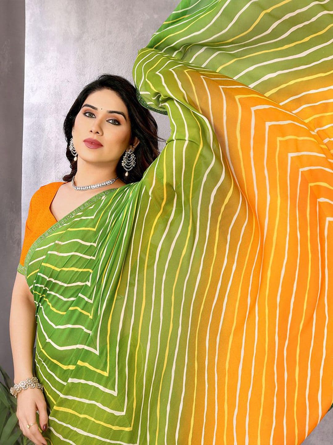 Moda Rapido Women Leheria Saree thumbnail 5