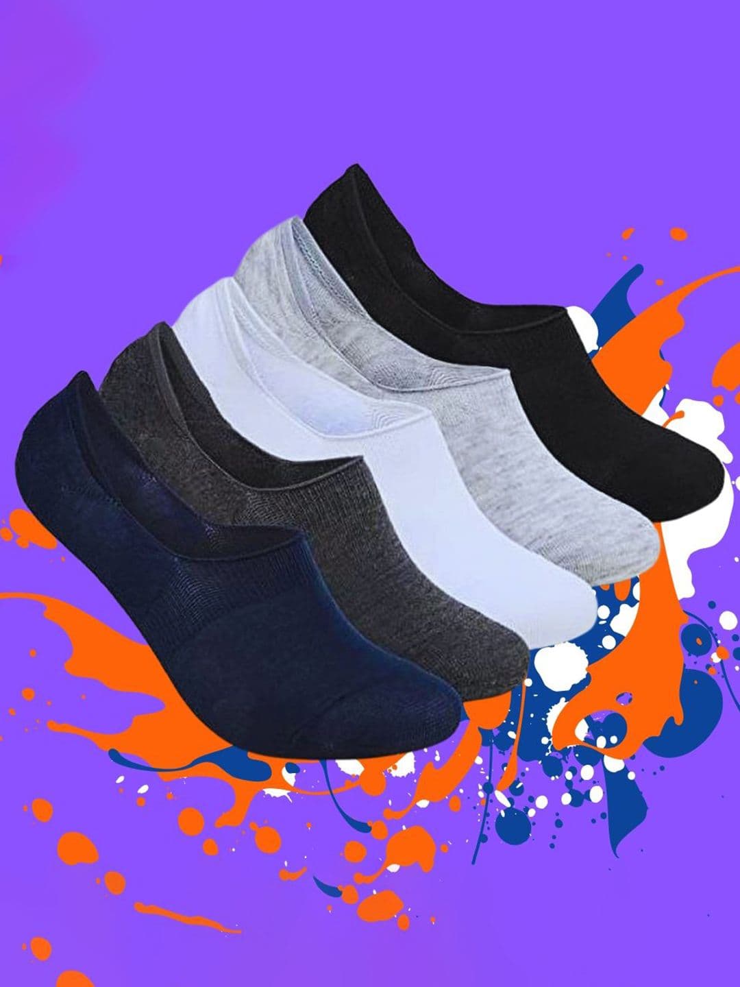 MJE Pack Of 5 Cotton Shoe Liners Socks - view 1