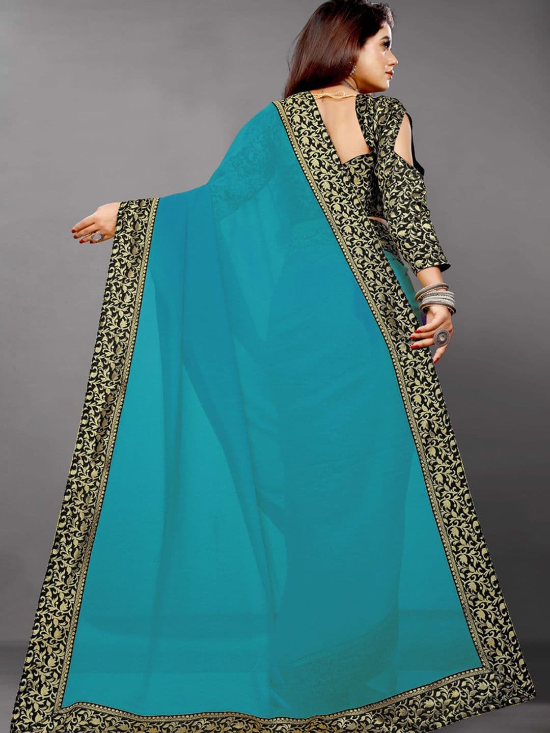 Flip The Style Zari Pure Georgette Saree thumbnail 5