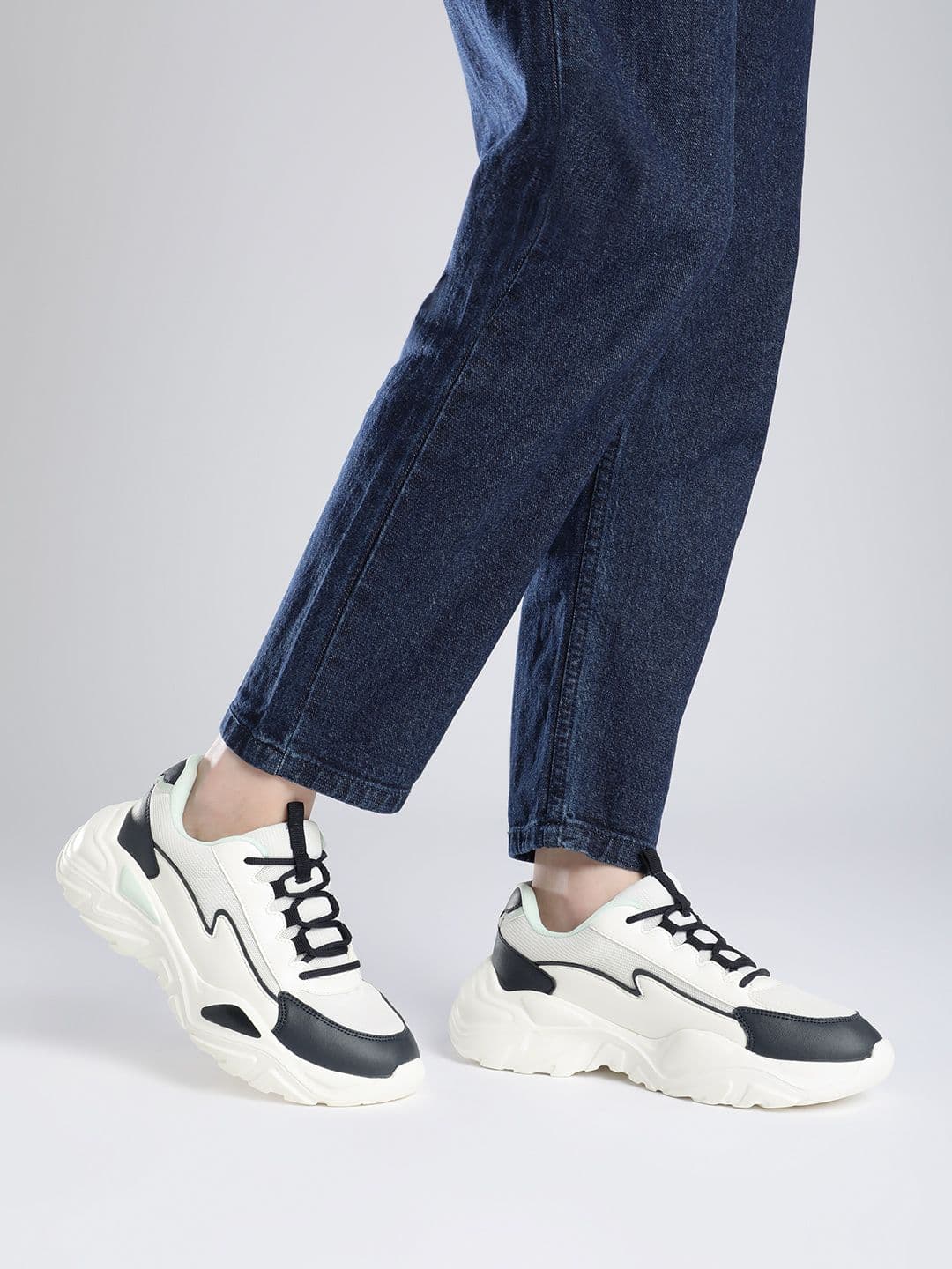 The Roadster Life Co. Women Striped Chunky Sneakers - view 1