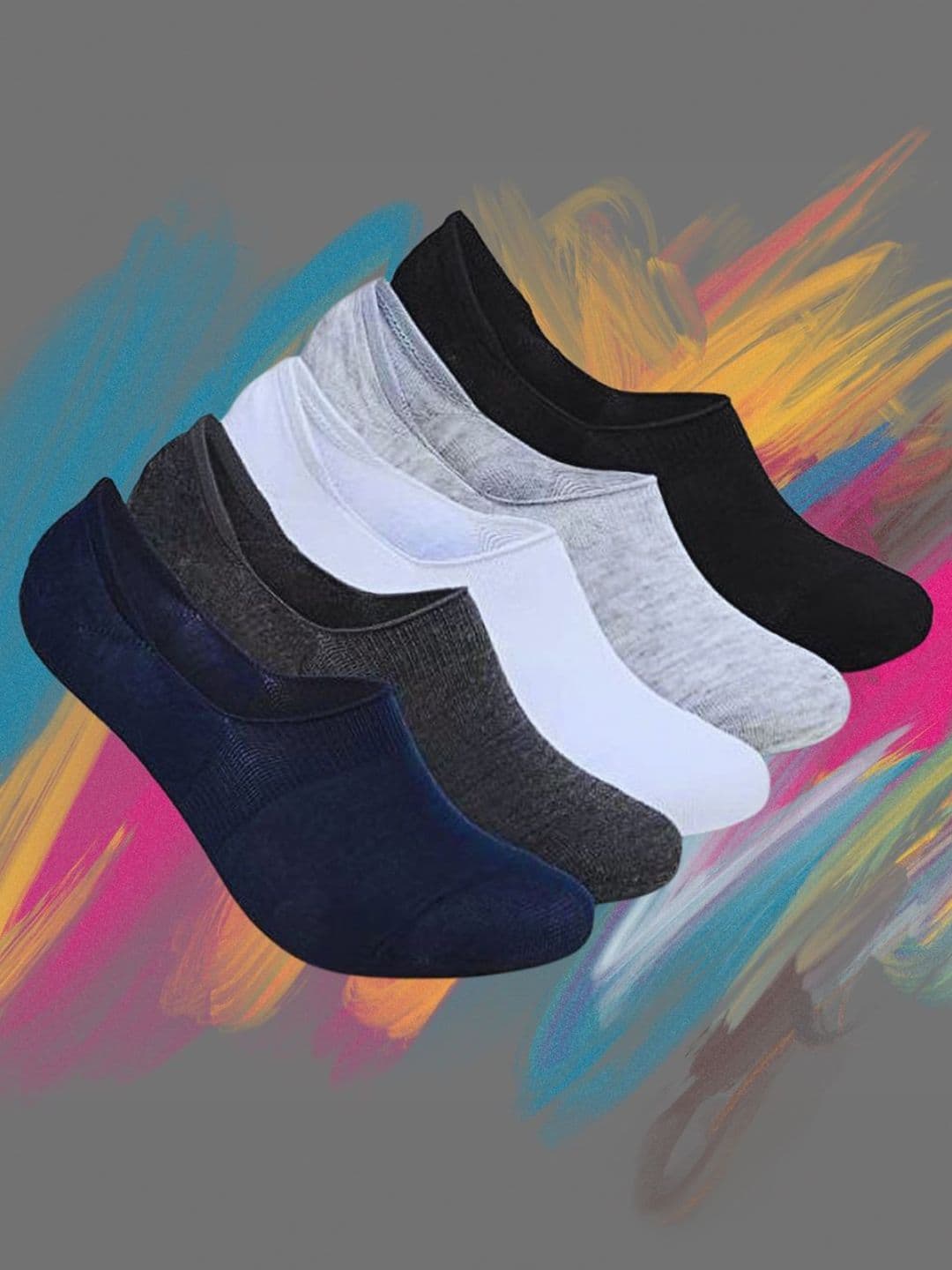 MJE Pack Of 5 Cotton Shoe Liners Socks - view 1